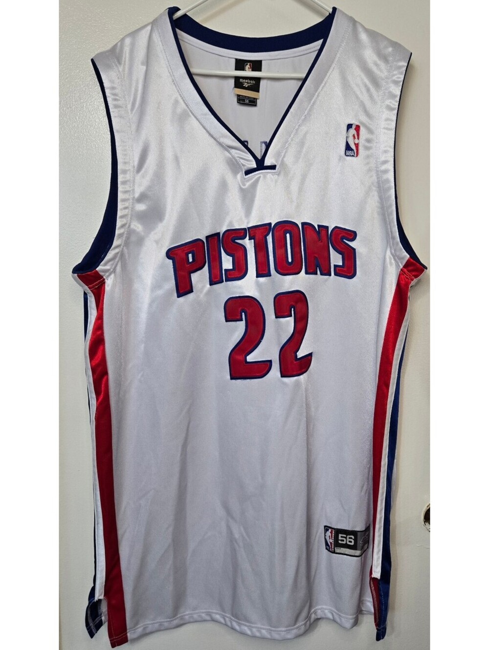 Vintage Reebok Tayshaun Prince #22 Detroit Pistons NBA Jersey Size 56